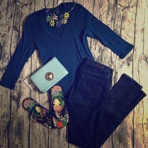 Anthropologie Left of Center ribbed 3/4 sleeve tee